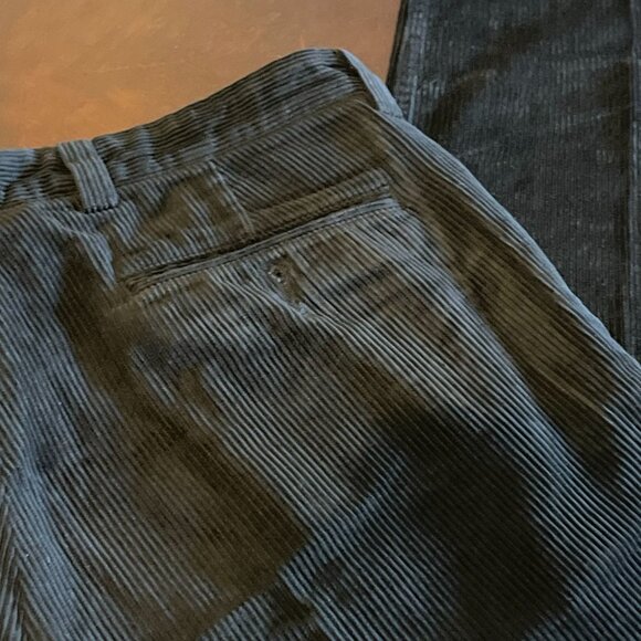 Vintage M. Gordon Men's Corduroy Pants 90's 36x32 Black back buttoned pockets - Picture 5 of 11